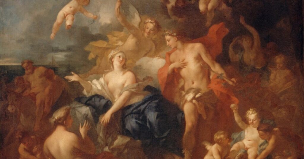 그리스 신화의 결혼신 Hymen을 묘사한 명화로, 첫경험 출혈 신화의 문화적 기원을 상징하는 이미지